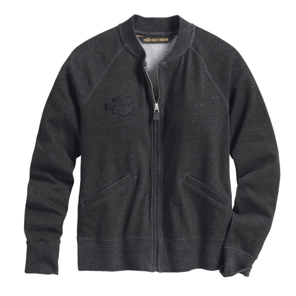 Harley-Davidson Women's Vintage Zip-Front Cardigan Sweater Black 99062-20VW 2XL - Picture 2 of 12